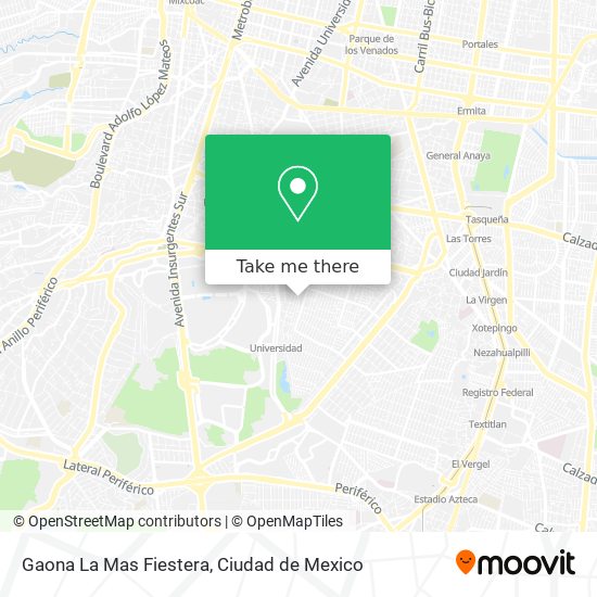 Gaona La Mas Fiestera map
