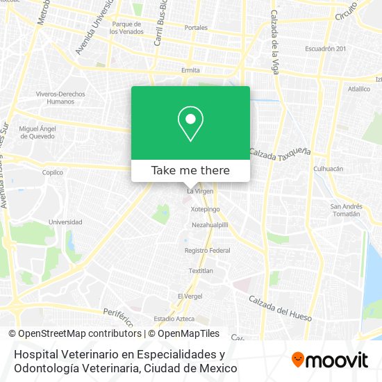 Hospital Veterinario en Especialidades y Odontología Veterinaria map