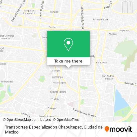 Mapa de Transportes Especializados Chapultepec