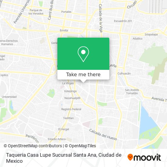 Mapa de Taquería Casa Lupe Sucursal Santa Ana