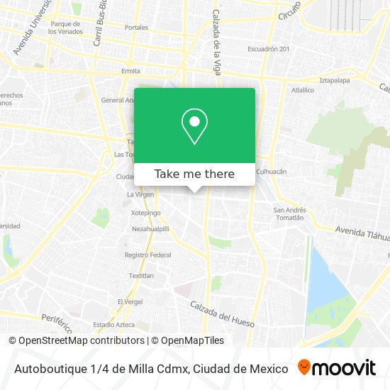 Autoboutique 1/4 de Milla Cdmx map