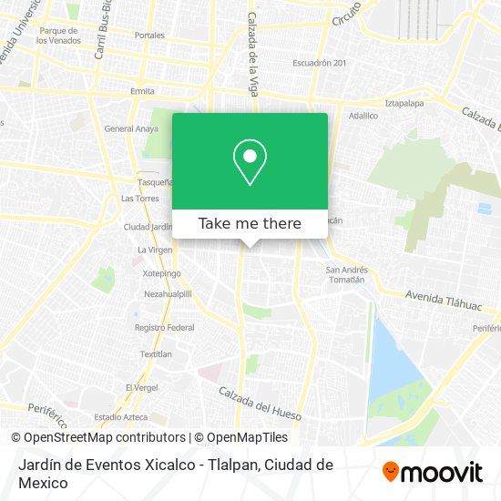 Mapa de Jardín de Eventos Xicalco - Tlalpan
