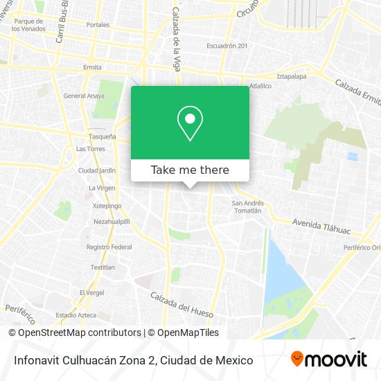 Infonavit Culhuacán Zona 2 map