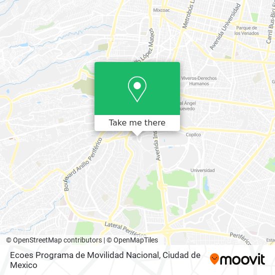Ecoes Programa de Movilidad Nacional map