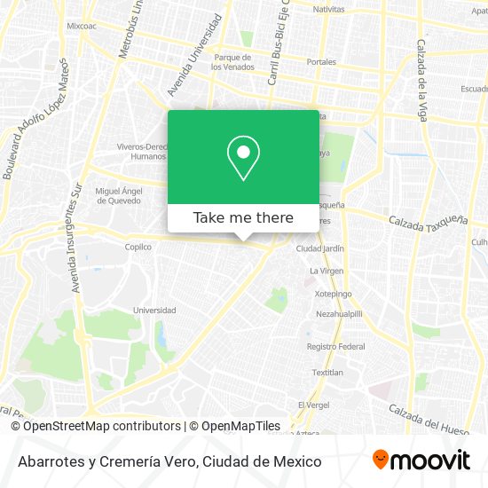 Mapa de Abarrotes y Cremería Vero