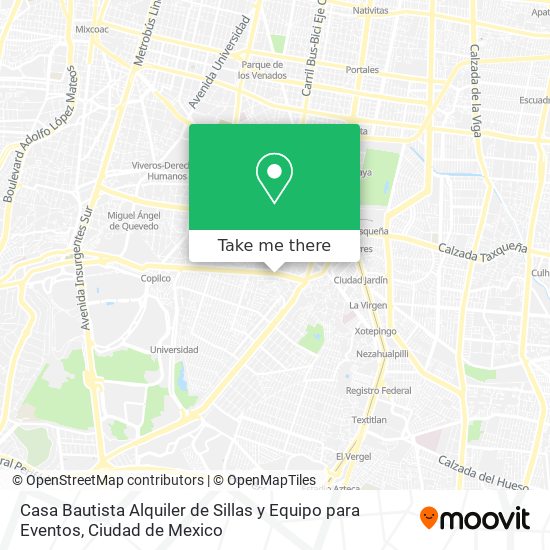 Mapa de Casa Bautista Alquiler de Sillas y Equipo para Eventos