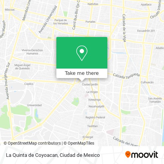 La Quinta de Coyoacan map