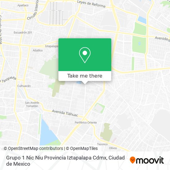 Mapa de Grupo 1 Nic Niu Provincia Iztapalapa Cdmx