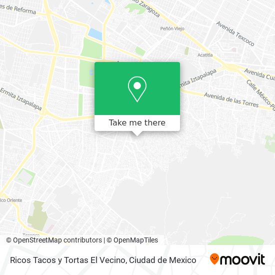 Mapa de Ricos Tacos y Tortas El Vecino