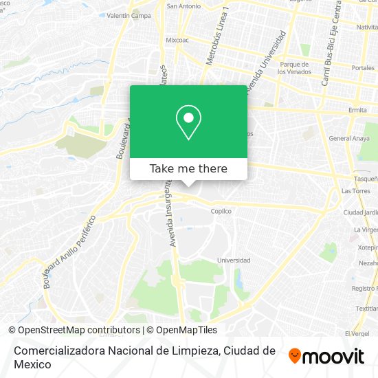 Mapa de Comercializadora Nacional de Limpieza