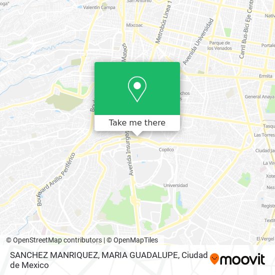 Mapa de SANCHEZ MANRIQUEZ, MARIA GUADALUPE