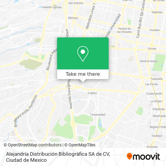 Alejandría Distribución Bibliográfica SA de CV map