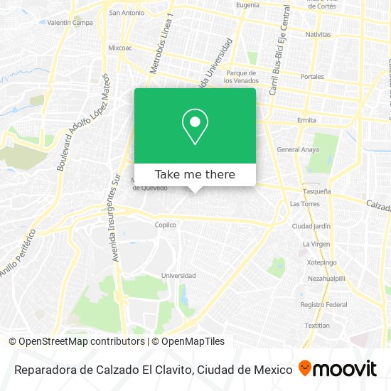 Mapa de Reparadora de Calzado El Clavito