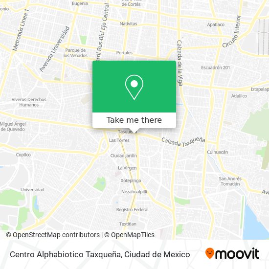 Mapa de Centro Alphabiotico Taxqueña