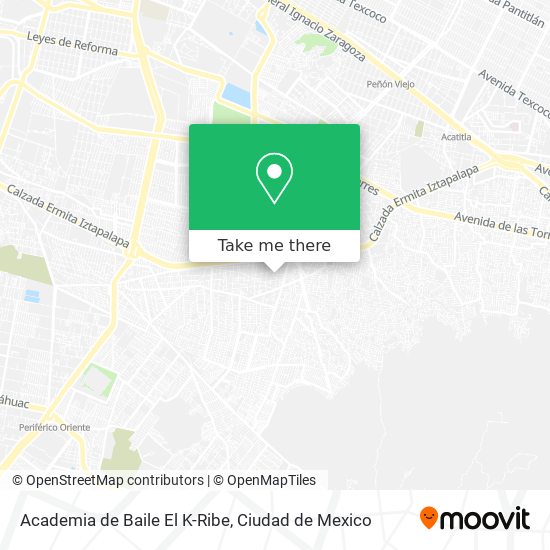 Mapa de Academia de Baile El K-Ribe