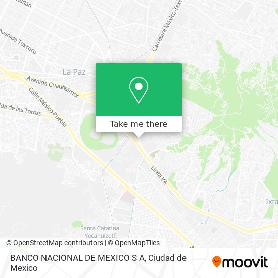 BANCO NACIONAL DE MEXICO S A map
