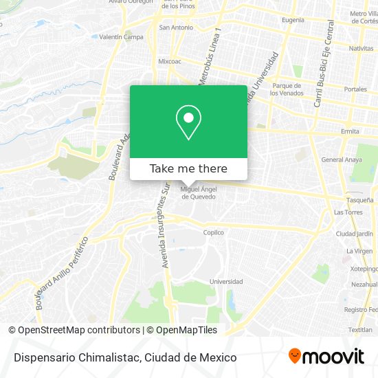 Mapa de Dispensario Chimalistac