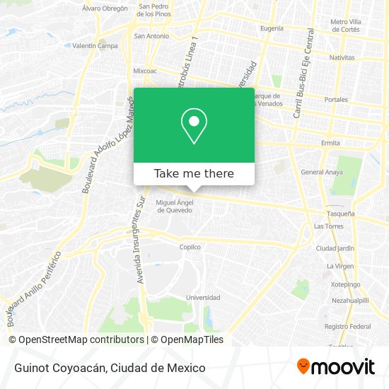 Mapa de Guinot Coyoacán