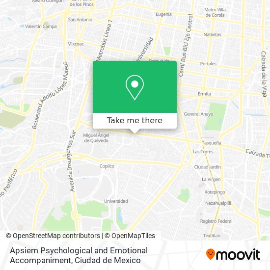 Apsiem Psychological and Emotional Accompaniment map
