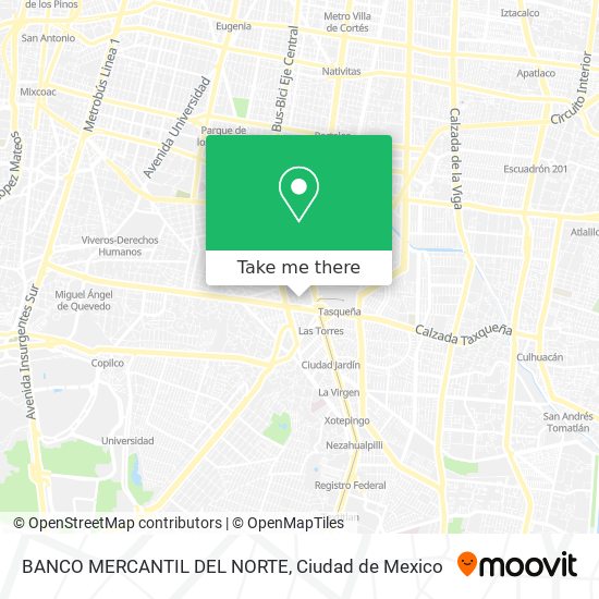 Mapa de BANCO MERCANTIL DEL NORTE