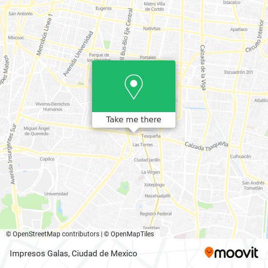 Impresos Galas map