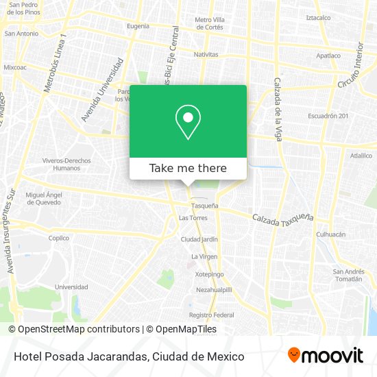 Hotel Posada Jacarandas map