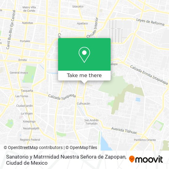 Mapa de Sanatorio y Matrrnidad Nuestra Señora de Zapopan