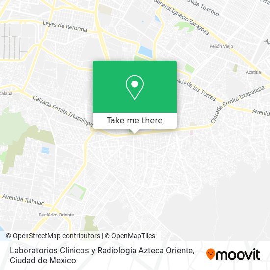 Laboratorios Clinicos y Radiologia Azteca Oriente map