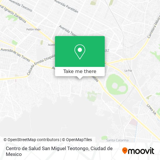 Mapa de Centro de Salud San Miguel Teotongo