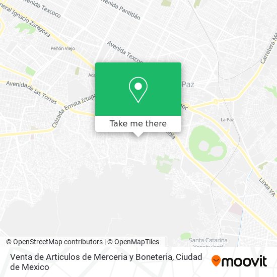 Mapa de Venta de Articulos de Merceria y Boneteria