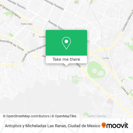 Mapa de Antojitos y Micheladas Las Ranas