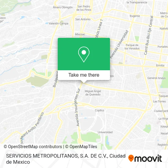Mapa de SERVICIOS METROPOLITANOS, S.A. DE C.V.