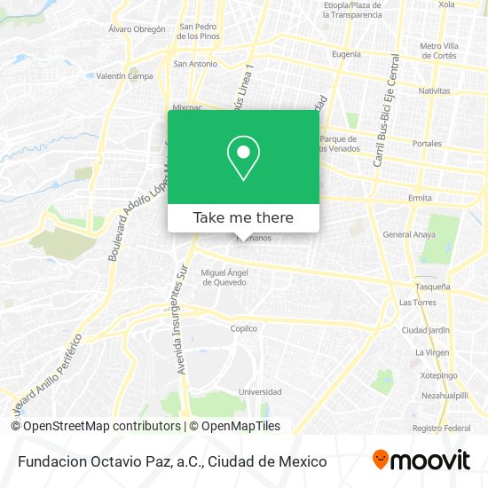 Fundacion Octavio Paz, a.C. map