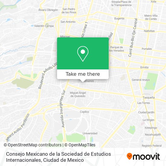 Consejo Mexicano de la Sociedad de Estudios Internacionales map