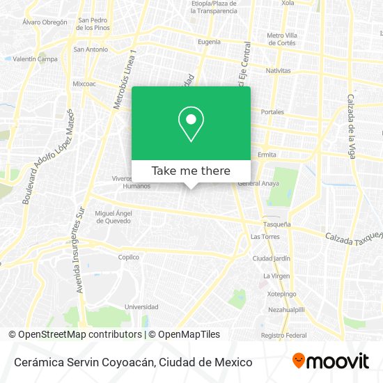 Cerámica Servin Coyoacán map