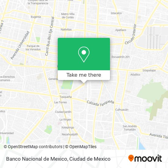 Mapa de Banco Nacional de Mexico