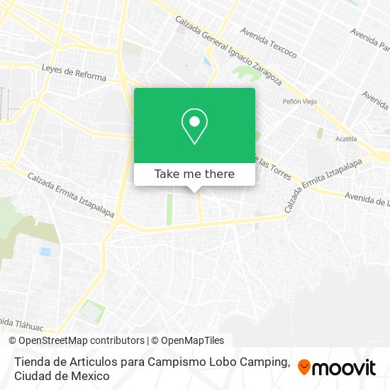 Mapa de Tienda de Articulos para Campismo Lobo Camping