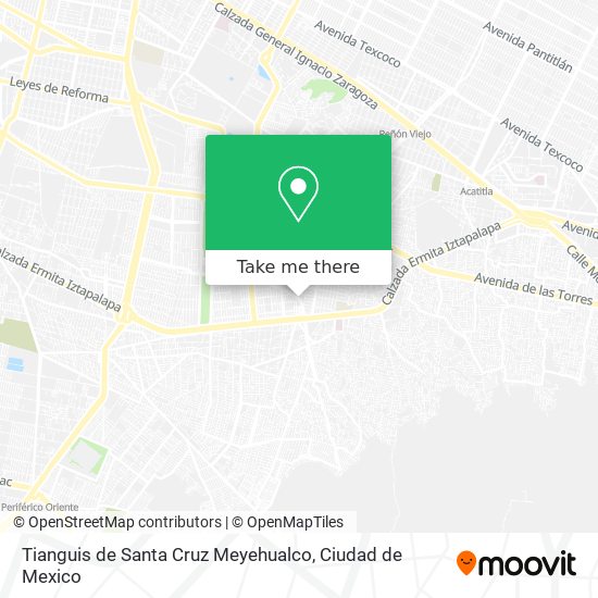 Tianguis de Santa Cruz Meyehualco map