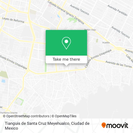 Mapa de Tianguis de Santa Cruz Meyehualco