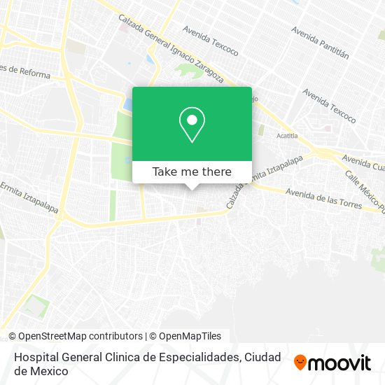 Hospital General Clinica de Especialidades map