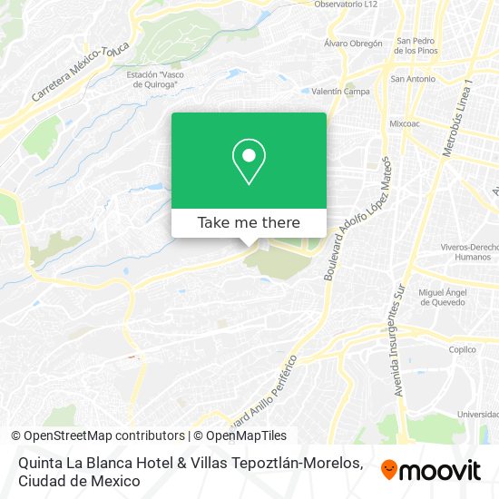 Mapa de Quinta La Blanca Hotel & Villas Tepoztlán-Morelos