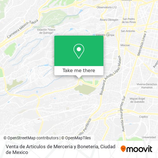 Venta de Articulos de Merceria y Boneteria map