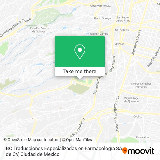 Mapa de BC Traducciones Especializadas en Farmacología SA de CV