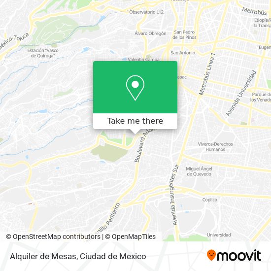 Mapa de Alquiler de Mesas