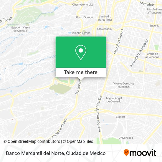 Mapa de Banco Mercantil del Norte