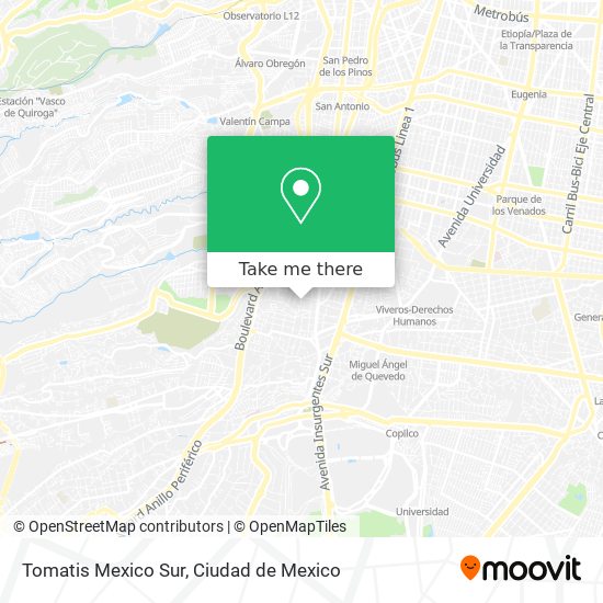 Tomatis Mexico Sur map