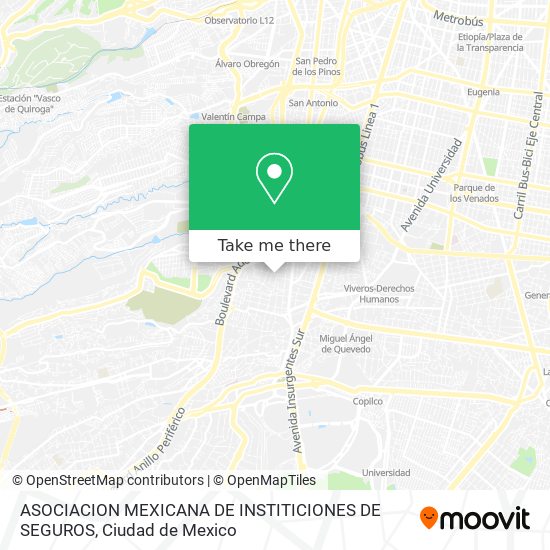ASOCIACION MEXICANA DE INSTITICIONES DE SEGUROS map
