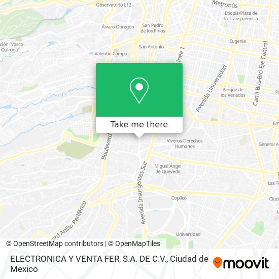 ELECTRONICA Y VENTA FER, S.A. DE C.V. map