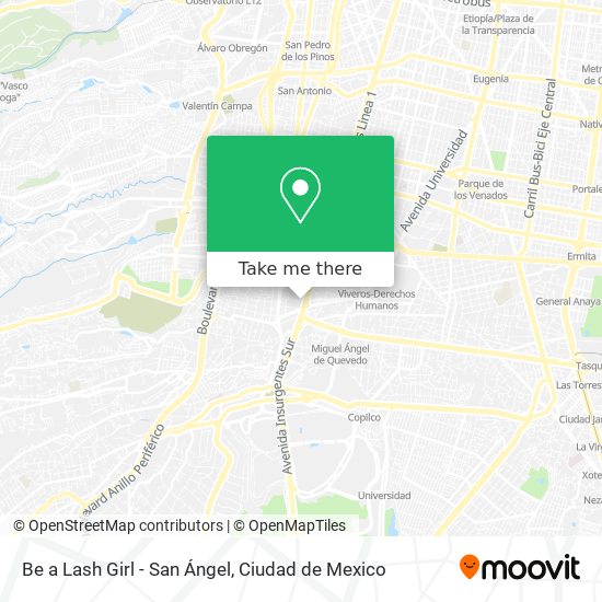 Mapa de Be a Lash Girl - San Ángel