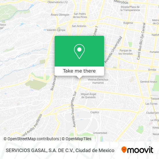 SERVICIOS GASAL, S.A. DE C.V. map